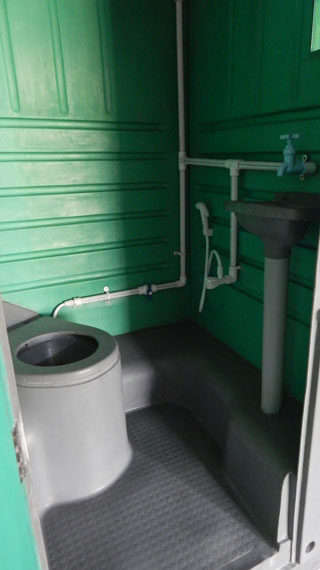 Portable Toilet with Pipe line
